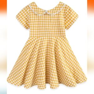Yellow Gingham Dress with Peter Pan Collar